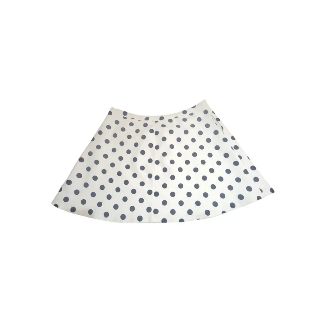 White Black Polkadot A-line Skirt 24W Retro Rockabilly Pockets Crinoline Lined - Picture 13 of 15